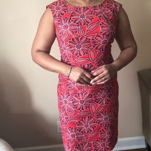 Red pattern dress